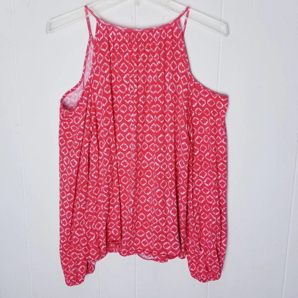 Michael Kors Cold Shoulder Top Women Size Medium Tie Front
